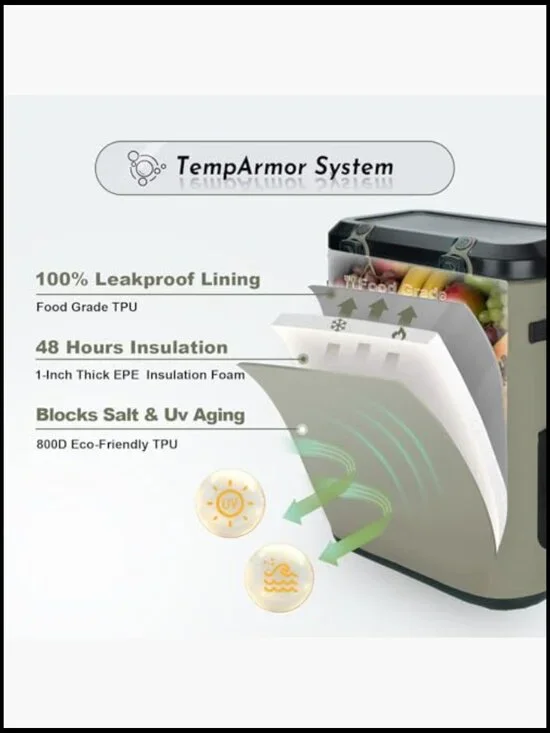 Insulated Magnetic Cooler Backpack Leakproof 48H Soft Cooler for Camping - Picture 3 of 6